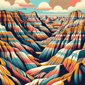 Vibrant Geometric Badlands