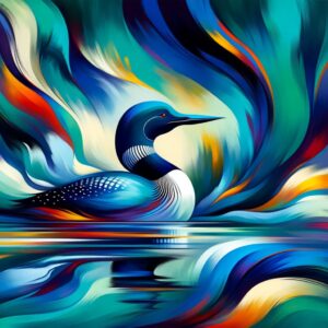 Luminous Loon Abstract