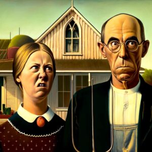 American Gothic Stanky Face Spoof