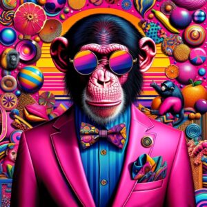 Bold Pop Hipster Chimp