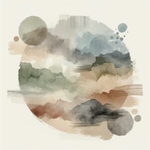 Misty Horizons Abstract Watercolor
