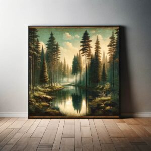 Morning Mist on the Forest Pond